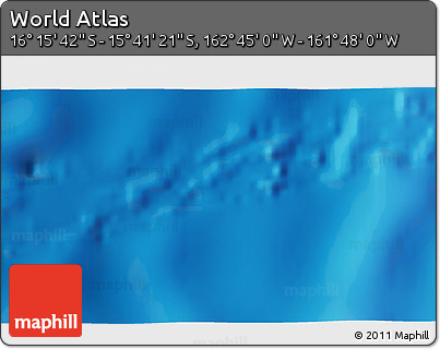 Physical 3D Map of the Area around 15° 58' 32" S, 162° 16' 30" W