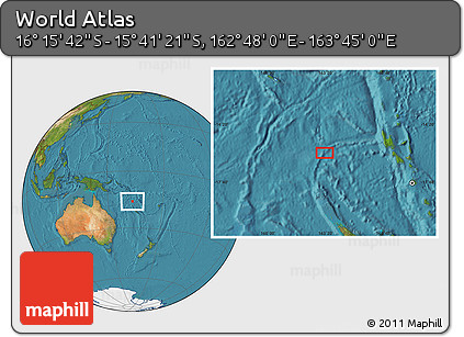 Satellite Location Map of the Area around 15° 58' 32" S, 163° 16' 30" E