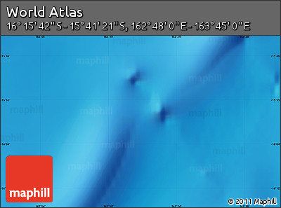 Physical Map of the Area around 15° 58' 32" S, 163° 16' 30" E