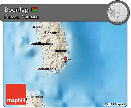 Shaded Relief 3D Map of Bounlap