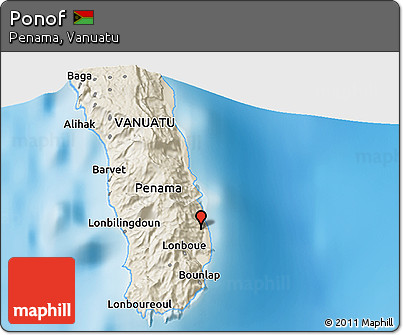 Shaded Relief 3D Map of Ponof