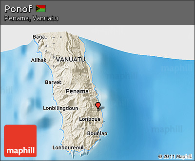 Shaded Relief 3D Map of Ponof