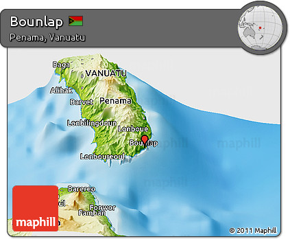 Physical Panoramic Map of Bounlap