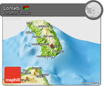 Physical Panoramic Map of Lonlébi