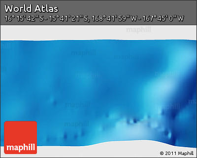 Physical 3D Map of the Area around 15° 58' 32" S, 168° 13' 29" W