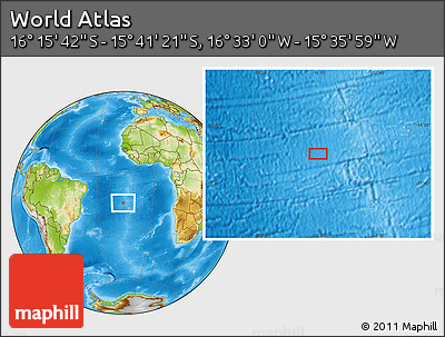 Physical Location Map of the Area around 15° 58' 32" S, 16° 4' 29" W
