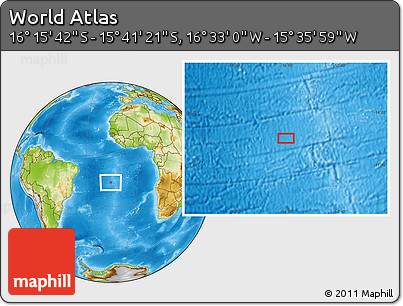 Physical Location Map of the Area around 15° 58' 32" S, 16° 4' 29" W
