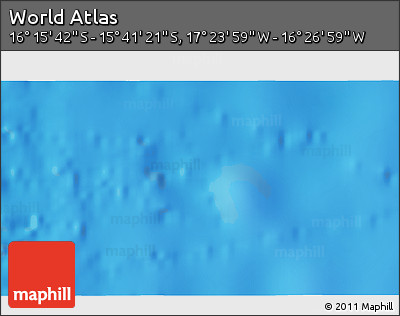 Physical 3D Map of the Area around 15° 58' 32" S, 16° 55' 29" W