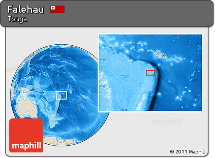 Shaded Relief Location Map of Falehau