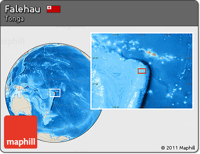 Shaded Relief Location Map of Falehau