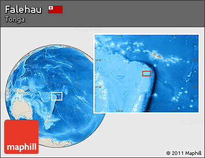 Shaded Relief Location Map of Falehau