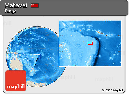 Shaded Relief Location Map of Matavai