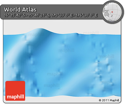 Shaded Relief 3D Map of the Area around 15° 58' 32" S, 176° 1' 30" E