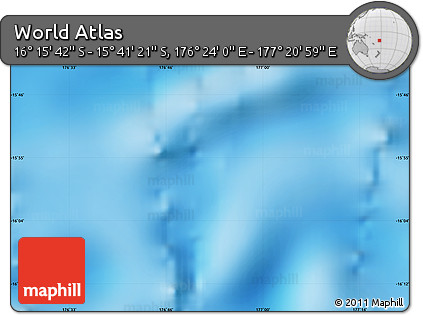 Physical Map of the Area around 15° 58' 32" S, 176° 52' 30" E