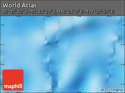 Physical Map of the Area around 15° 58' 32" S, 176° 52' 30" E