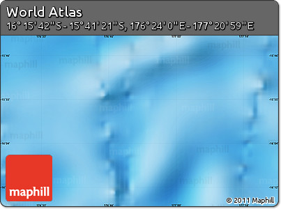 Physical Map of the Area around 15° 58' 32" S, 176° 52' 30" E
