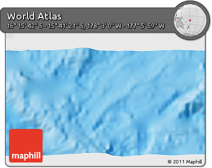 Physical 3D Map of the Area around 15° 58' 32" S, 177° 34' 29" W