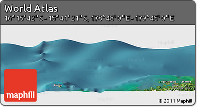 Satellite Panoramic Map of the Area around 15° 58' 32" S, 179° 16' 30" E