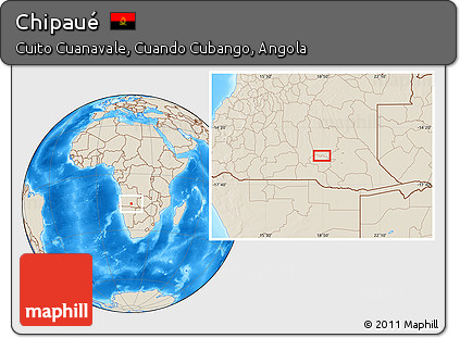 Shaded Relief Location Map of Chipaué