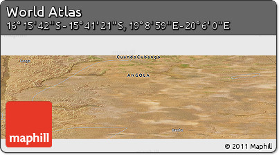 Satellite Panoramic Map of the Area around 15° 58' 32" S, 19° 37' 30" E