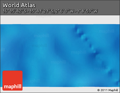 Physical 3D Map of the Area around 15° 58' 32" S, 1° 37' 30" W