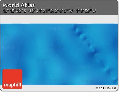Physical 3D Map of the Area around 15° 58' 32" S, 1° 37' 30" W