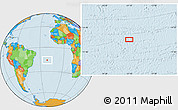 Political Location Map of the area around 15° 58' 32" S, 21° 10' 29" W