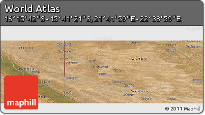 Satellite Panoramic Map of the Area around 15° 58' 32" S, 22° 10' 29" E