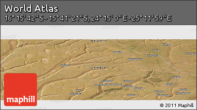 Satellite Panoramic Map of the Area around 15° 58' 32" S, 24° 43' 30" E