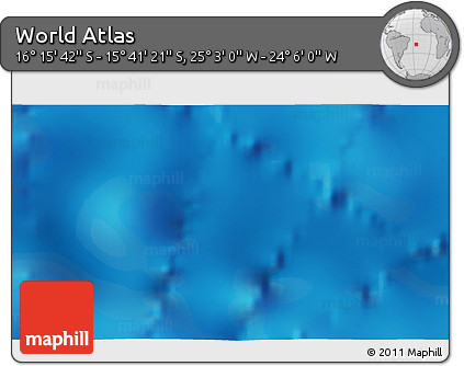 Physical 3D Map of the Area around 15° 58' 32" S, 24° 34' 30" W