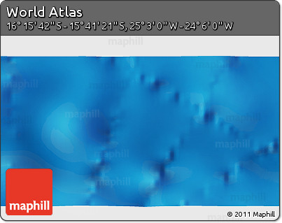 Physical 3D Map of the Area around 15° 58' 32" S, 24° 34' 30" W