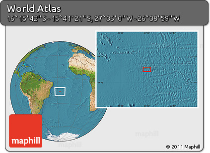 Satellite Location Map of the Area around 15° 58' 32" S, 27° 7' 30" W