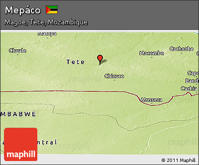 Physical Panoramic Map of Mepáco