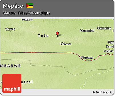 Physical Panoramic Map of Mepáco