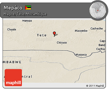 Shaded Relief Panoramic Map of Mepáco