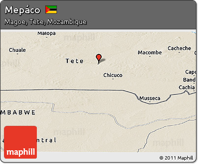 Shaded Relief Panoramic Map of Mepáco