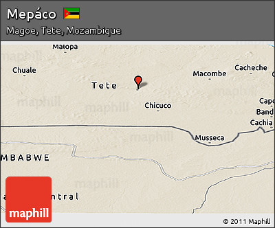 Shaded Relief Panoramic Map of Mepáco