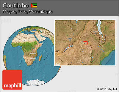 Satellite Location Map of Coutinho