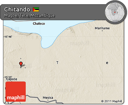 Shaded Relief Map of Chitando