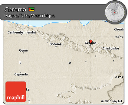 Shaded Relief Map of Gerama