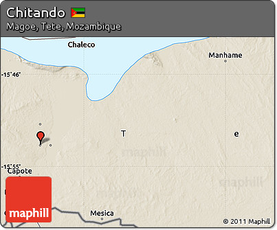 Shaded Relief Map of Chitando