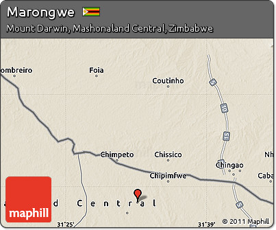 Shaded Relief Map of Marongwe