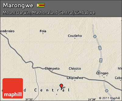 Shaded Relief Map of Marongwe