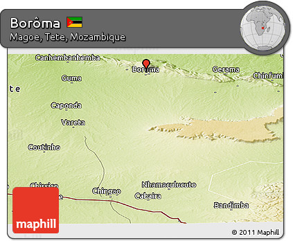 Physical Panoramic Map of Borôma
