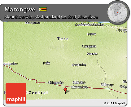 Physical Panoramic Map of Marongwe