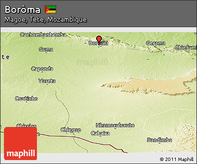 Physical Panoramic Map of Borôma