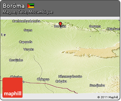 Physical Panoramic Map of Borôma