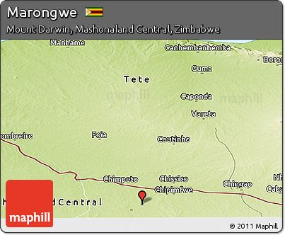 Physical Panoramic Map of Marongwe