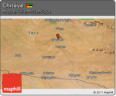 Satellite Panoramic Map of Chitêve