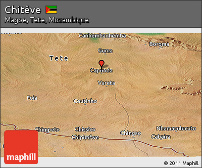 Satellite Panoramic Map of Chitêve